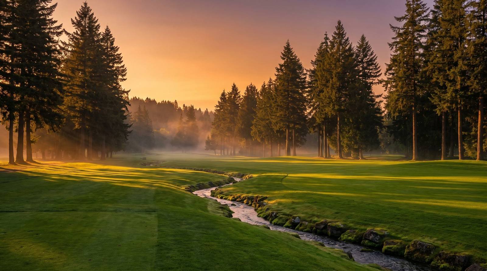 Fairway at golden hour — concept photography