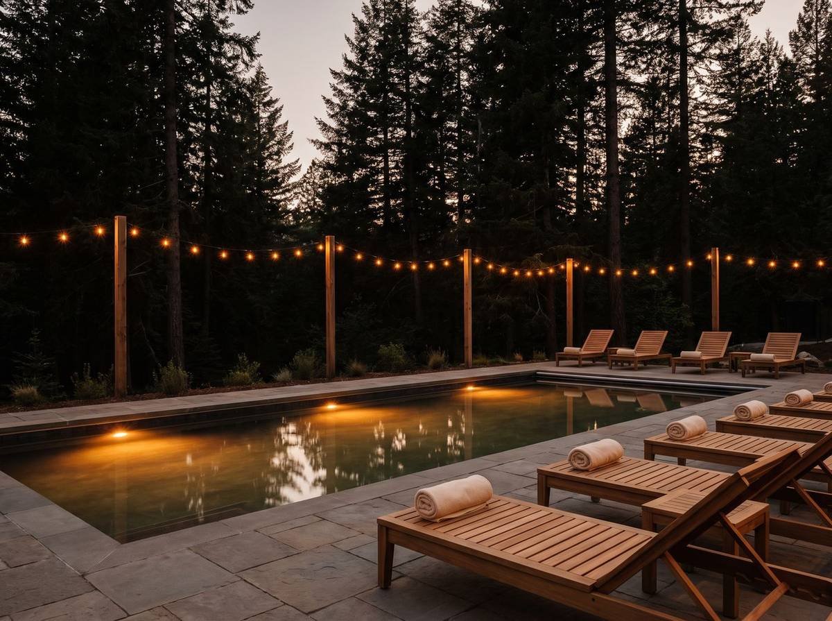 Poolside at dusk — concept photography