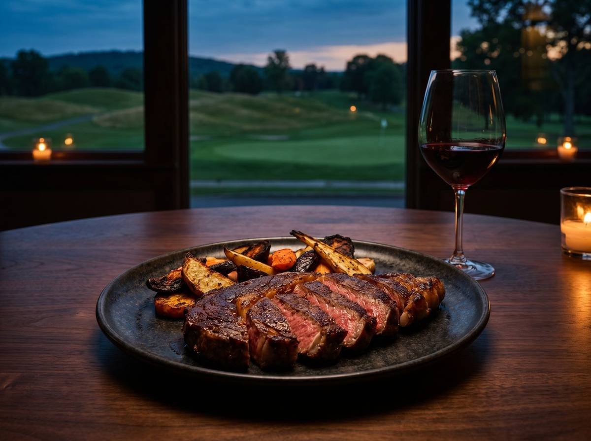 Dinner at Rudy's Greenside Steakhouse — concept photography